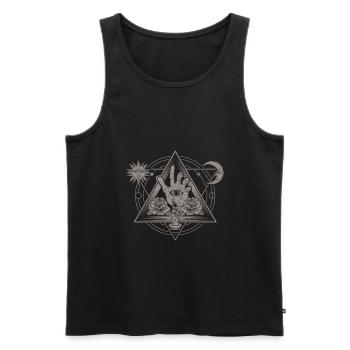 Esoteric Moon Sun Eye Spiritual - Men's Premium Organic Tank Top - black - Front - AI Model Male 178 light (178cm)