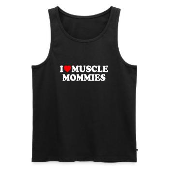 I love muscle mommies - Men's Premium Organic Tank Top - black - Front - Michal (187cm)