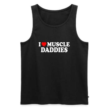 I love muscle daddies - Men's Premium Organic Tank Top - black - Front - Michal (187cm)
