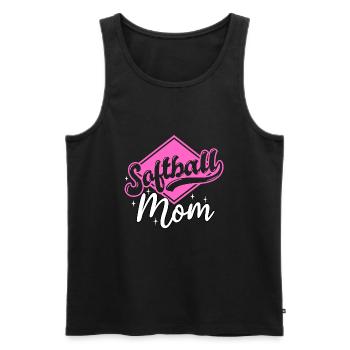 Maman de softball - Débardeur bio Premium Homme - noir - Devant - Michal (187cm)