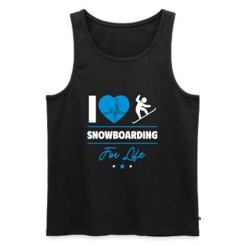 Snowboarden für immer – Leidenschaft pur - Männer Premium Bio Tank Top - Schwarz - Vorne - Michal (187cm)
