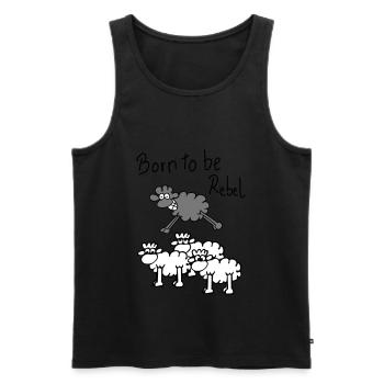 jumping sheep - Men's Premium Organic Tank Top - black - Front - AI Model Male 178 light (178cm)