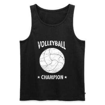 Volleyball Champion Volleyballer Sport Gift - Men's Premium Organic Tank Top - black - Front - Michal (187cm)