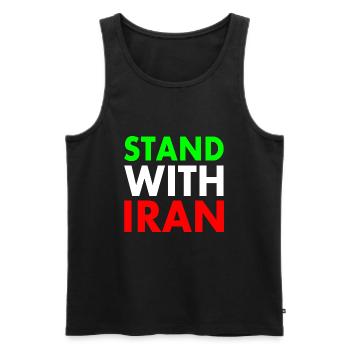 Stand with iran - Men's Premium Organic Tank Top - black - Front - AI Model Male 178 light (178cm)