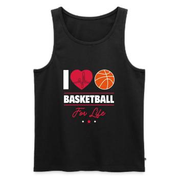 I Love Basketball – Forever a Baller - Men's Premium Organic Tank Top - black - Front - Michal (187cm)