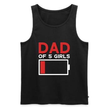DAD OF 5 GIRLS - Men's Premium Organic Tank Top - black - Front - Michal (187cm)