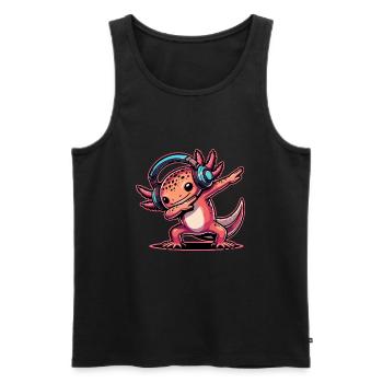 Dabbing Axolotl - Männer Premium Bio Tank Top - Schwarz - Vorne - AI Model Male 178 light (178cm)
