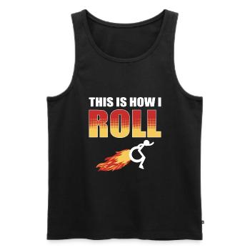 Rollstuhl - Männer Premium Bio Tank Top - Schwarz - Vorne - Michal (187cm)