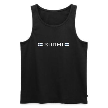 Suomi Pays Finlande Scandinavie Vacances Voyage - Débardeur bio Premium Homme - noir - Devant - Michal (187cm)