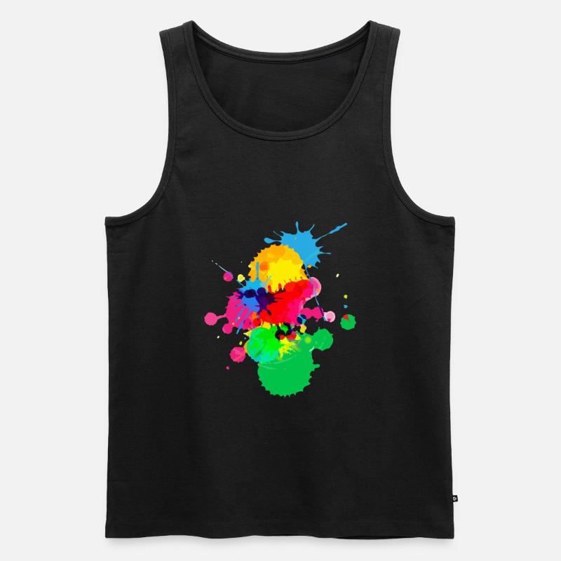 Farbklecks - Männer Premium Bio Tank Top - Schwarz