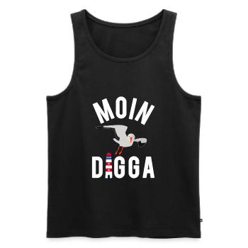 Moin Digga Hamburg Moewe Leuchtturm Geschenk - Männer Premium Bio Tank Top - Schwarz - Vorne - AI Model Male 178 light (178cm)