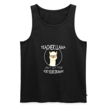 llama teacher - Männer Premium Bio Tank Top - Schwarz - Vorne - Michal (187cm)