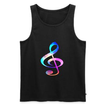 Notenschluessel Musik Noten Musiker Instrument - Männer Premium Bio Tank Top - Schwarz - Vorne - Michal (187cm)