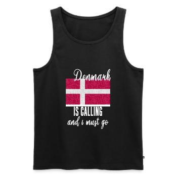 Denmark - Men's Premium Organic Tank Top - black - Front - Michal (187cm)
