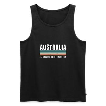 Australie - Débardeur bio Premium Homme - noir - Devant - Michal (187cm)