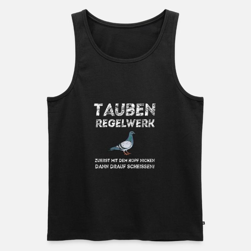 Tauben - Männer Premium Bio Tank Top - Schwarz