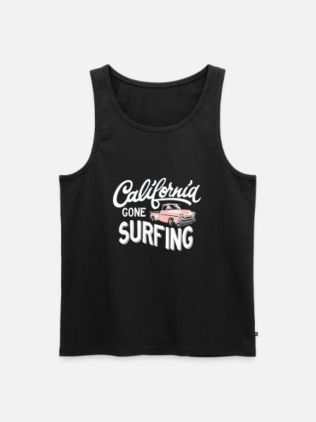 California Gone surfing - Men's Premium Organic Tank Top - black