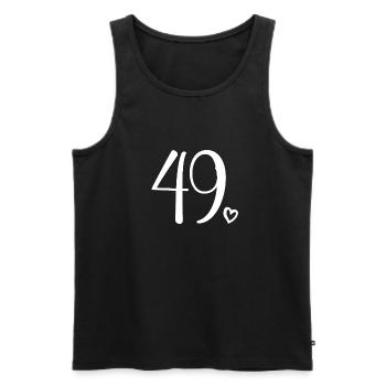 Cute Number 49, 49 Years Old, 49th Birthday Gift - Men's Premium Organic Tank Top - black - Front - Michal (187cm)