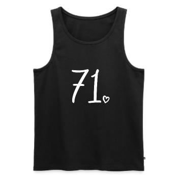 Süße Nummer 71, 71 Jahre alt, Geschenk zum 71. Geburtstag - Männer Premium Bio Tank Top - Schwarz - Vorne - AI Model Male 178 light (178cm)