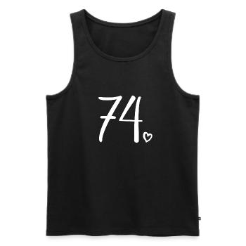 Süße Nummer 74, 74 Jahre alt, Geschenk zum 74. Geburtstag - Männer Premium Bio Tank Top - Schwarz - Vorne - AI Model Male 178 light (178cm)