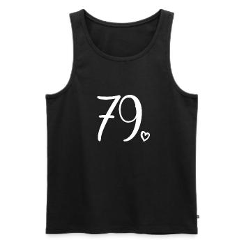 Süße Nummer 79, 79 Jahre alt, Geschenk zum 79. Geburtstag - Männer Premium Bio Tank Top - Schwarz - Vorne - AI Model Male 178 light (178cm)