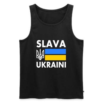 Slava ukraini - Débardeur bio Premium Homme - noir - Devant - AI Model Male 178 light (178cm)