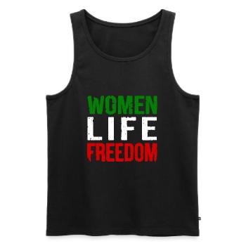 Women life freedom iran - Débardeur bio Premium Homme - noir - Devant - Michal (187cm)