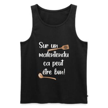 Sur un malentendu ça peut être bon! - Débardeur bio Premium Homme - noir - Devant - Michal (187cm)