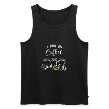 I Run On Coffee & Essential Oils Olive Oil Coffee - Men's Premium Organic Tank Top - black - Front - AI Model Male 178 light (178cm)