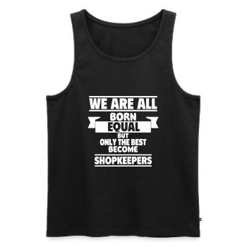 Only the best become dealers - Men's Premium Organic Tank Top - black - Front - Michal (187cm)