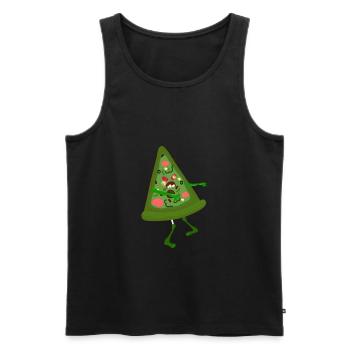 Zombie Pizza Eat Halloween - Men's Premium Organic Tank Top - black - Front - Michal (187cm)