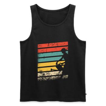 Gartenarbeit Retro Rasenmähen Gärtner Schrebergart - Männer Premium Bio Tank Top - Schwarz - Vorne - AI Model Male 178 light (178cm)