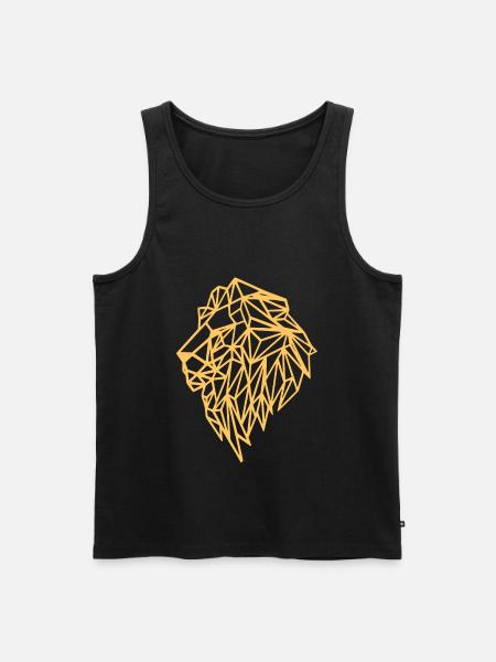 Lion Geometric Line - Men's Premium Organic Tank Top - black