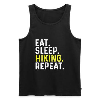 Eat Sleep Hiking Repeat - Men's Premium Organic Tank Top - black - Front - Michal (187cm)
