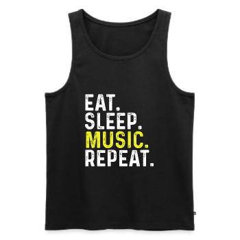 Eat Sleep Musik wiederholen - Männer Premium Bio Tank Top - Schwarz - Vorne - AI Model Male 178 light (178cm)