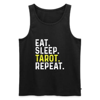 Eat Sleep Tarot Repeat - Men's Premium Organic Tank Top - black - Front - Michal (187cm)