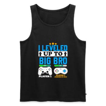 Zum ersten Mal Big Brother Gamer Boy 2023 neuer Bruder - Männer Premium Bio Tank Top - Schwarz - Vorne - AI Model Male 178 light (178cm)