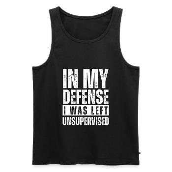 pour ma défense, j’ai été laissé sans surveillance Chemise cadeau - Débardeur bio Premium Homme - noir - Devant - AI Model Male 178 light (178cm)