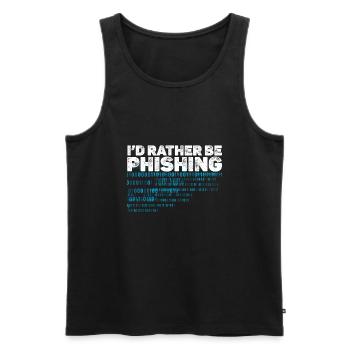 i d rather be phishing, cyber security team - Débardeur bio Premium Homme - noir - Devant - Michal (187cm)
