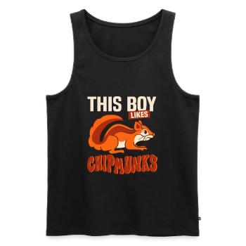 Squirrels Forest Animal Wildlife Chipmunks - Men's Premium Organic Tank Top - black - Front - AI Model Male 178 light (178cm)
