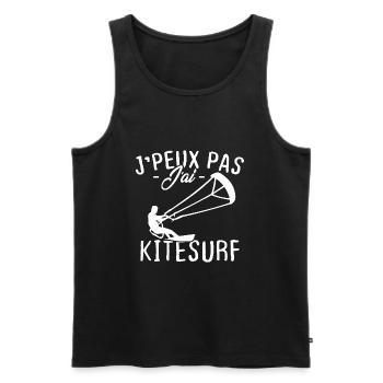 J'peux pas j'ai Kitesurf - Débardeur bio Premium Homme - noir - Devant - Michal (187cm)