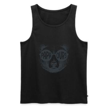 Papa bear cadeau T shirt papa fête des pères - Débardeur bio Premium Homme - noir - Devant - Michal (187cm)