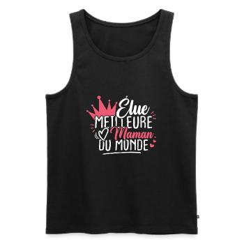 Élue meilleure maman du monde - Débardeur bio Premium Homme - noir - Devant - Michal (187cm)