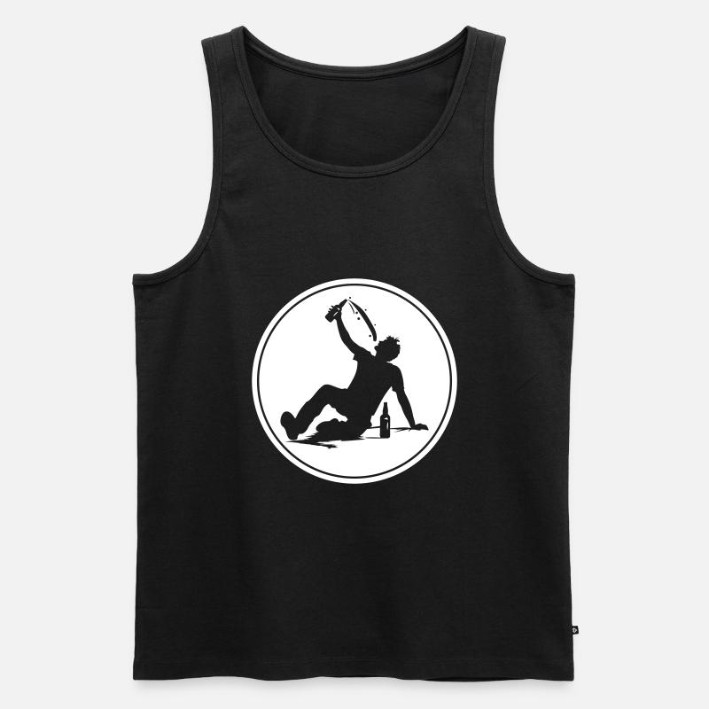 Drinking Bier Silhouette - Männer Premium Bio Tank Top - Schwarz