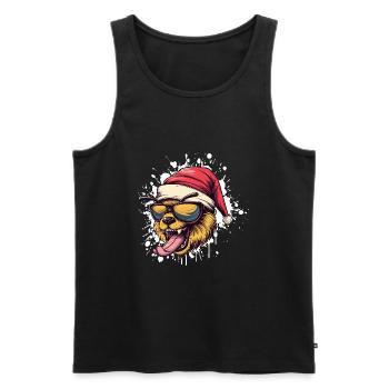 Biene Weihnachten Lustig - Männer Premium Bio Tank Top - Schwarz - Vorne - Michal (187cm)