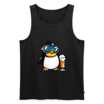 Pinguin Apres Ski Bier - Männer Premium Bio Tank Top - Schwarz - Vorne - AI Model Male 178 light (178cm)