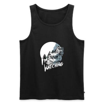 Watching Owls - Men's Premium Organic Tank Top - black - Front - AI Model Male 178 light (178cm)