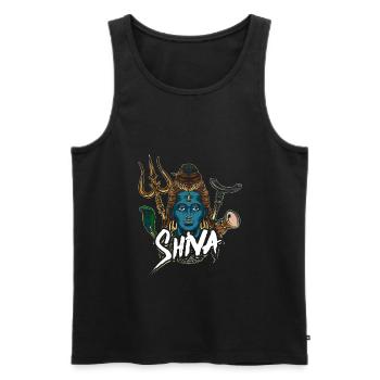 Gottheit Hinduismus Shiva Geschenk - Männer Premium Bio Tank Top - Schwarz - Vorne - Michal (187cm)