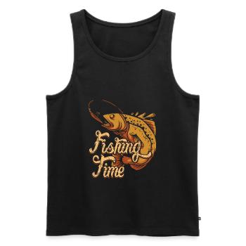 Fishing Fishing Fishing Angler Fisherman Gift - Men's Premium Organic Tank Top - black - Front - Michal (187cm)