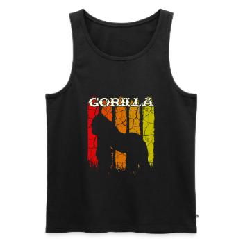 Gorilla - Männer Premium Bio Tank Top - Schwarz - Vorne - Michal (187cm)